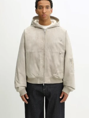 Represent kurtka Hooded Bomber (Washed) kolor beżowy zimowa MLM100127