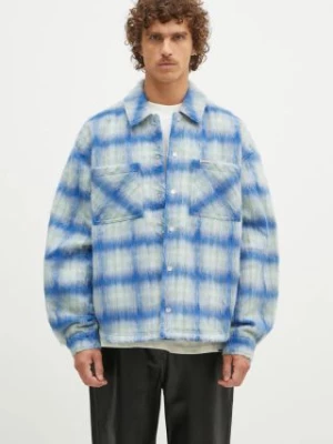 Represent kurtka koszulowa Textured Overshirt kolor niebieski przejściowa oversize MLM2160.196