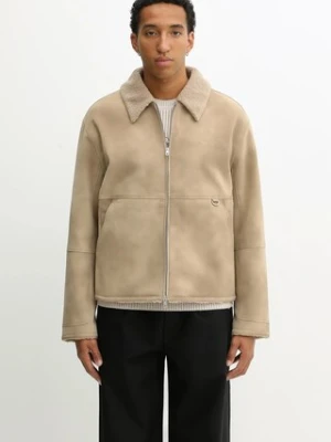 Represent kurtka Shearling Jacket kolor beżowy przejściowa oversize MLM100132