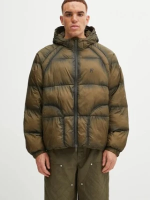 Represent kurtka Translucent Hooded Puffer kolor zielony przejściowa MLM100120
