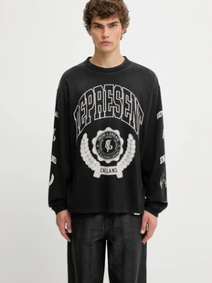 Represent longsleeve bawełniany Legacy Crest kolor czarny wzorzysty MLM100371