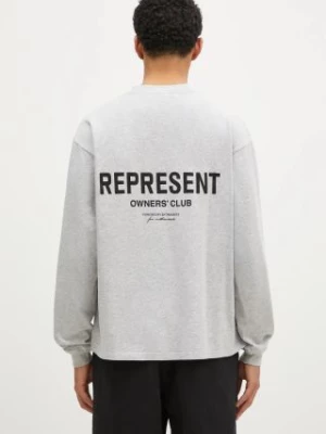 Represent longsleeve bawełniany Represent Owners Club kolor szary z nadrukiem OCM41119.158