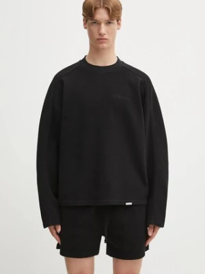 Represent longsleeve bawełniany Waffle Longsleeve kolor czarny gładki MLM41209.01