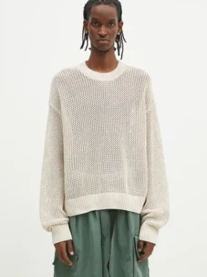 Represent sweter bawełniany Open Gauge Knit Sweater męski kolor beżowy MLM3821.26