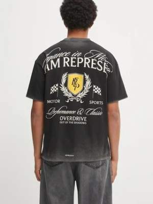 Represent t-shirt bawełniany Crest męski kolor czarny z nadrukiem MLM41069.06