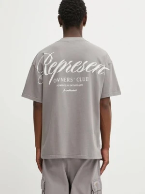 Represent t-shirt bawełniany Owners Club Script męski kolor szary z nadrukiem OCM41201