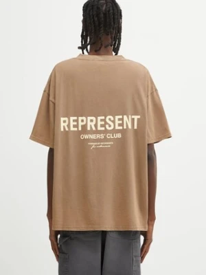 Represent t-shirt bawełniany Represent Owners Club męski kolor brązowy z nadrukiem OCM41114.16