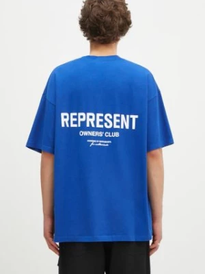 Represent t-shirt bawełniany Represent Owners Club męski kolor niebieski z nadrukiem OCM41114.109