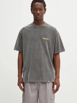 Represent t-shirt bawełniany Script Logo męski kolor szary z aplikacją MLM100026