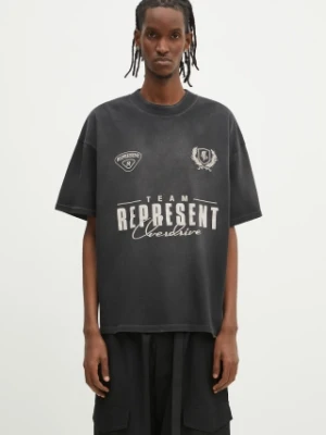Represent t-shirt bawełniany World Championship męski kolor czarny wzorzysty MLM41143.04