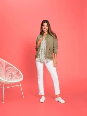 REPREVE® Białe jeansy damskie Mona Slim - Voyage Tropical Olsen