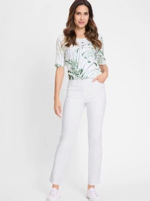 REPREVE® Białe jeansy damskie Mona Slim - Voyage Tropical Olsen