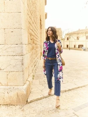 REPREVE® Granatowe jeansy damskie Mona Straight – Relaxed Code Olsen