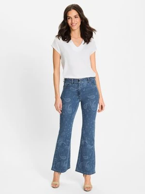 REPREVE® Jeansy damskie Mona Bootcut ze wzorem paisley – Boho Beauty Olsen