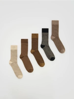 Reserved - 5 pack skarpet - brązowy