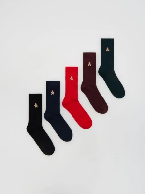 Reserved - 5 pack świątecznych skarpet - ciemnozielony