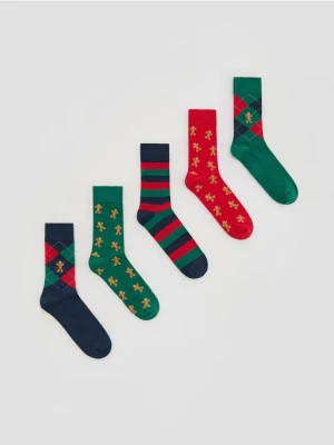 Reserved - 5 pack świątecznych skarpet - zielony