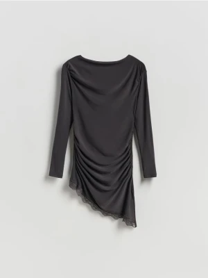 Reserved - Asymetryczna bluzka - ciemnoszary
