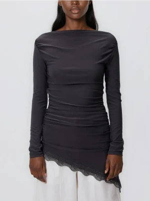 Reserved - Asymetryczna bluzka - ciemnoszary