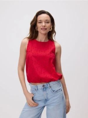 Reserved - Ażurowa bluzka - czerwony