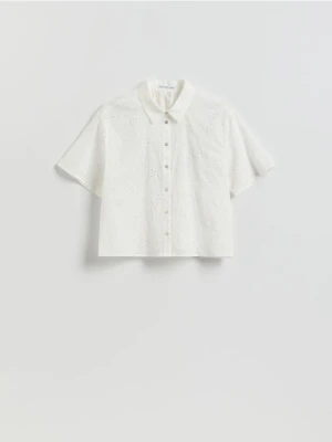 Reserved - Ażurowa koszula - biały