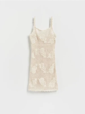 Reserved - Ażurowa narzutka plażowa - kremowy