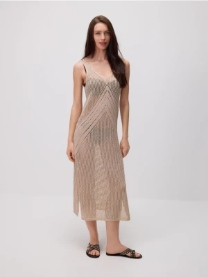 Reserved - Ażurowa narzutka plażowa - złoty