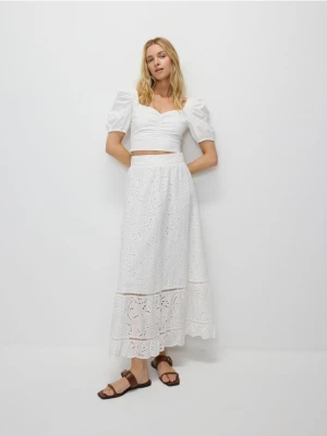 Reserved - Ażurowa spódnica maxi - biały