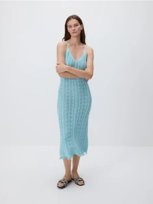 Reserved - Ażurowa sukienka - jasnoturkusowy