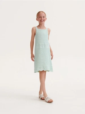 Reserved - Ażurowa sukienka - jasnozielony
