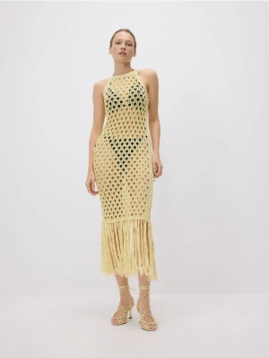 Reserved - Ażurowa sukienka - jasnożółty