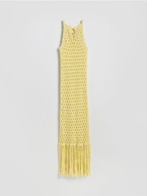 Reserved - Ażurowa sukienka - jasnożółty