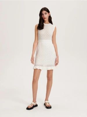 Reserved - Ażurowa sukienka - kremowy