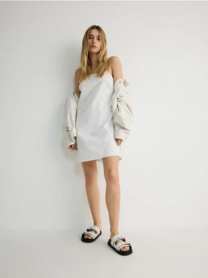 Reserved - Ażurowa sukienka mini - biały