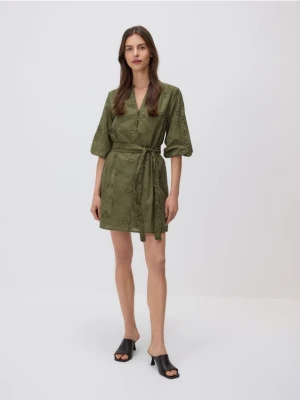 Zdjęcie produktu Reserved - Ażurowa sukienka mini - ciemnozielony