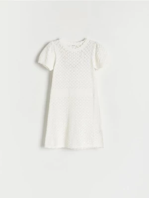 Reserved - Ażurowa sukienka - złamana biel