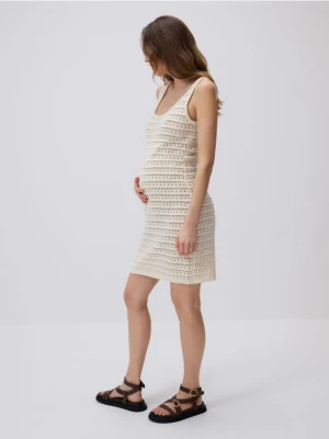 Reserved - Ażurowa sukienka - złamana biel