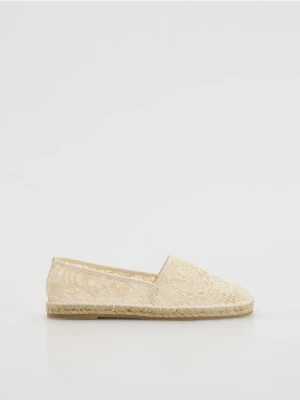 Reserved - Ażurowe espadryle - złamana biel