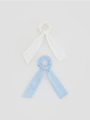 Reserved - Ażurowe gumki do włosów 2 pack - wielobarwny