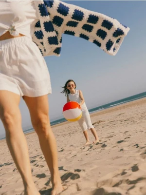 Reserved - Ażurowe kuloty - złamana biel