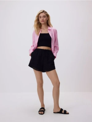 Reserved - Ażurowe szorty - czarny