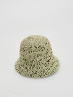 Reserved - Ażurowy kapelusz bucket - jasnozielony