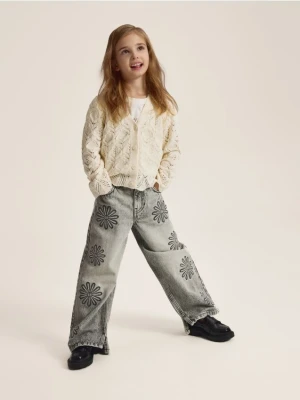 Reserved - Ażurowy kardigan - złamana biel