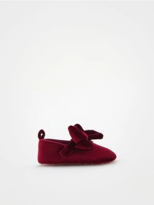 Reserved - Balerinki z kokardką - bordowy