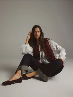 Zdjęcie produktu Reserved - Baleriny z dżetami - brązowy