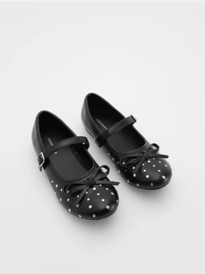Reserved - Baleriny z dżetami - czarny