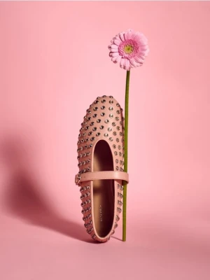 Reserved - Baleriny z dżetami - różowy