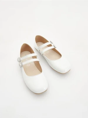 Reserved - Baleriny z imitacji skóry - biały