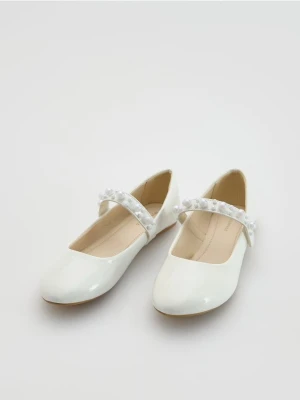 Reserved - Baleriny z imitacji skóry - biały