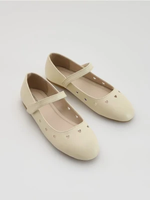 Reserved - Baleriny z imitacji skóry - biały